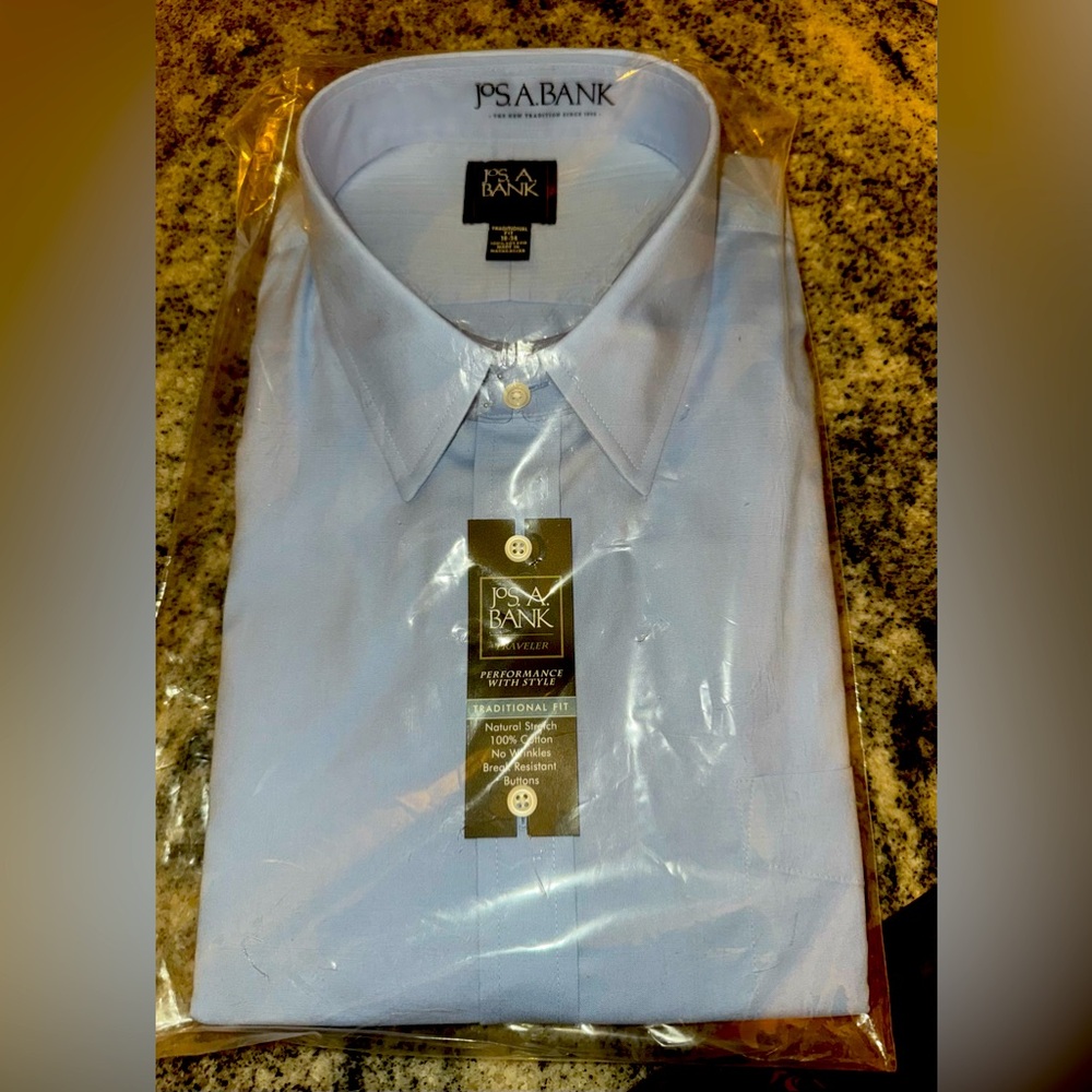 Jos.A.Bank Traveler Collection Traditional Fit Button-Down Collar Dress Shirt